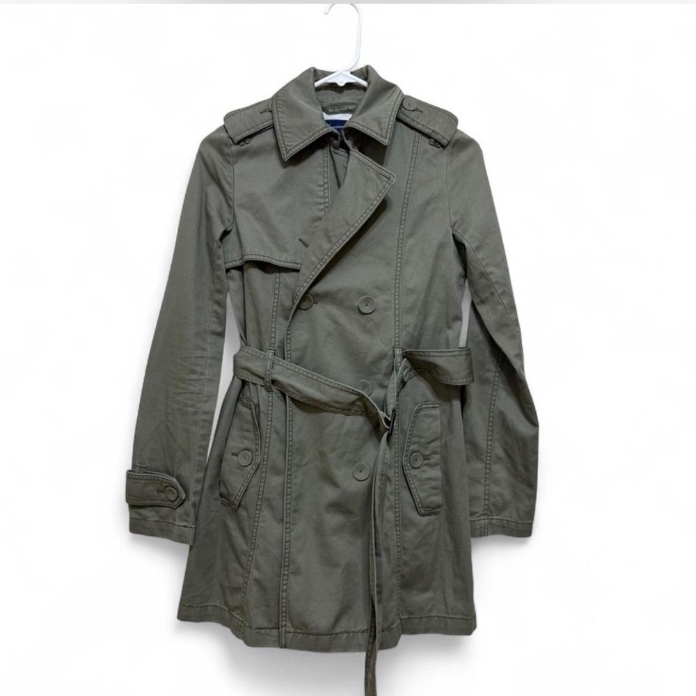 American Eagle Outfitters Olive Trench Coat